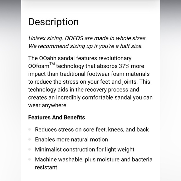 OOFOS OOahh Open Toe Slide Lightweight Recovery Footwear Sandal Black M13 W15 - Picture 5 of 14